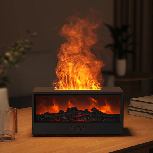 Fireplace Air Humidifier with LED Light & Remote Control